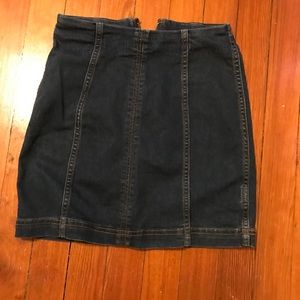 Free people zip back jean skirt